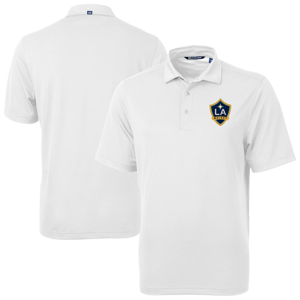 Men's Cutter & Buck White LA Galaxy Big Tall Virtue Eco Pique Recycled Polo