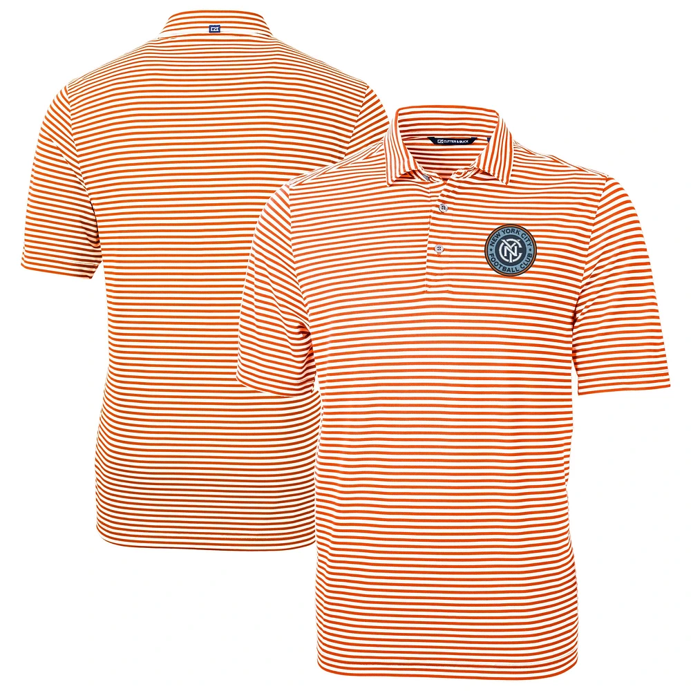 Men's Cutter & Buck New York City FC Big Tall Virtue Eco Pique Stripe Recycled Polo