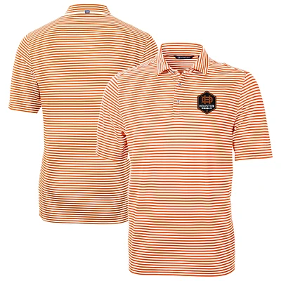 Men's Cutter & Buck Houston Dynamo FC Big Tall Virtue Eco Pique Stripe Recycled Polo