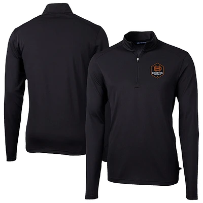 Men's Cutter & Buck Houston Dynamo FC Big Tall Virtue Eco Pique Recycled Quarter-Zip Pullover Top