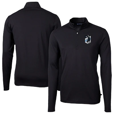 Men's Cutter & Buck Minnesota United FC Big Tall Virtue Eco Pique Recycled Quarter-Zip Pullover Top