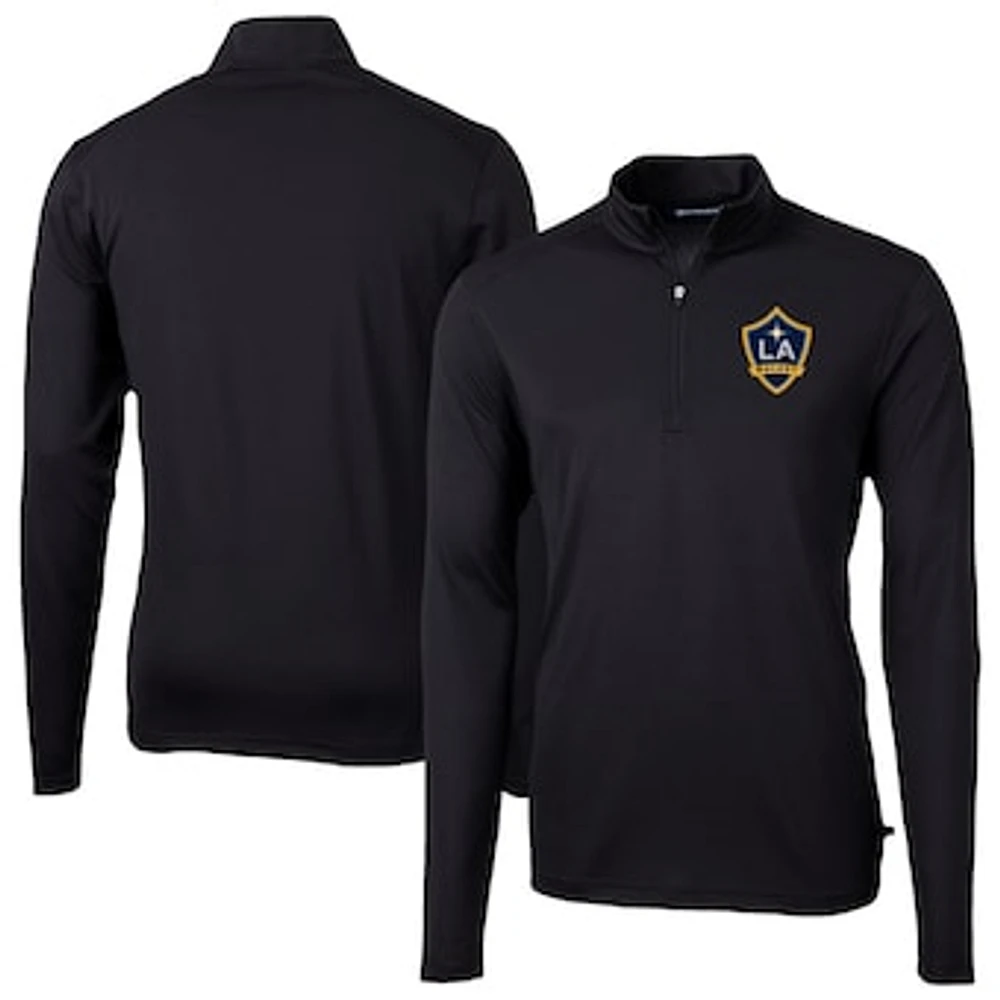 Men's Cutter & Buck LA Galaxy Big Tall Virtue Eco Pique Recycled Quarter-Zip Pullover Top