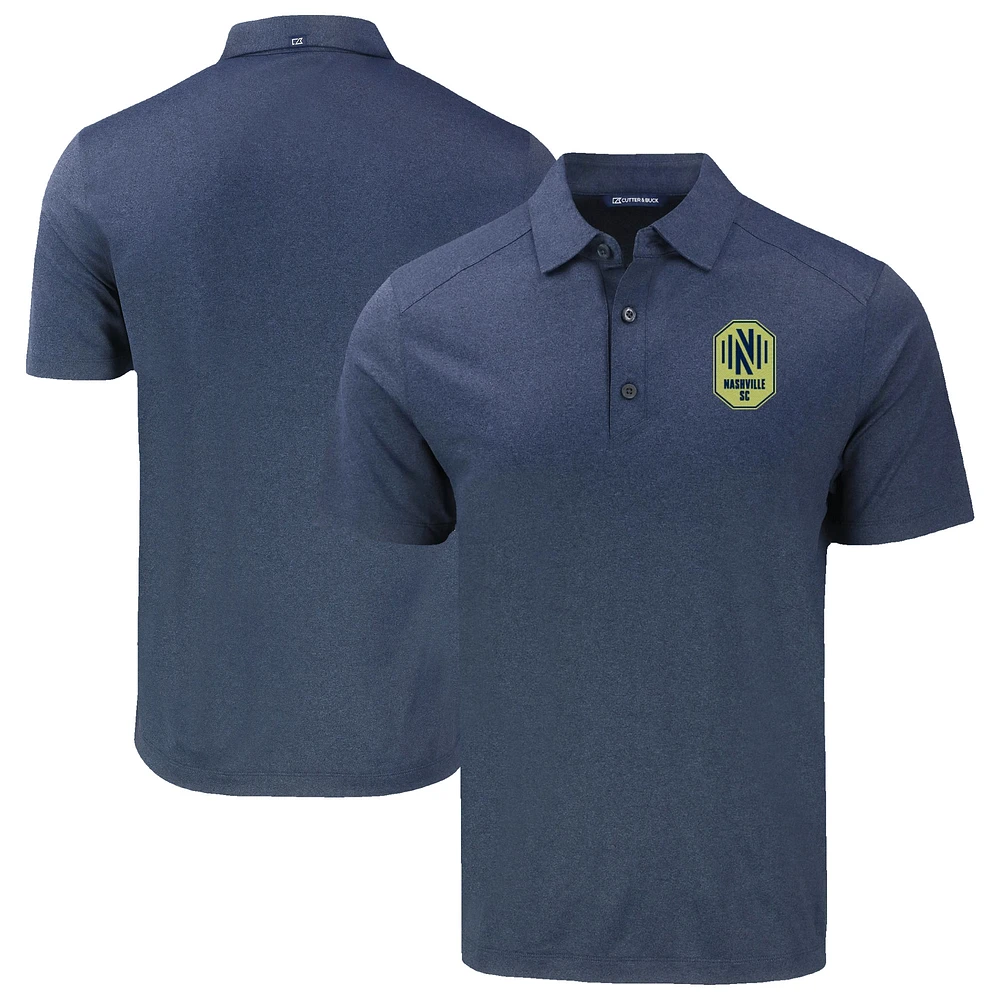 Men's Cutter & Buck Heather Navy Nashville SC Big Tall Forge Eco Stretch Recycled Polo