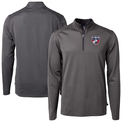 Men's Cutter & Buck FC Dallas Big Tall Virtue Eco Pique Micro Stripe Recycled Quarter-Zip