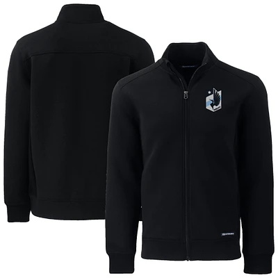 Men's Cutter & Buck Black Minnesota United FC Big Tall Roam Eco Tri-Blend Recycled Full-Zip Jacket