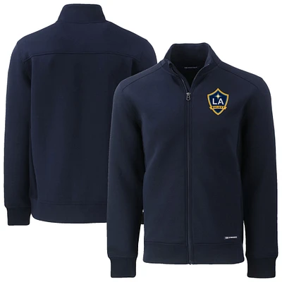 Men's Cutter & Buck Navy LA Galaxy Big Tall Roam Eco Tri-Blend Recycled Full-Zip Jacket