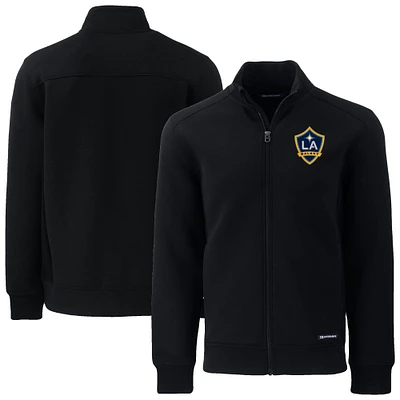 Men's Cutter & Buck Black LA Galaxy Big Tall Roam Eco Tri-Blend Recycled Full-Zip Jacket
