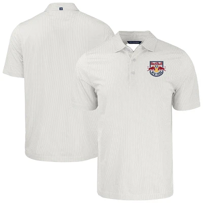 Men's Cutter & Buck White New York Red Bulls Big Tall Pike Eco Symmetry Print Stretch Recycled Polo