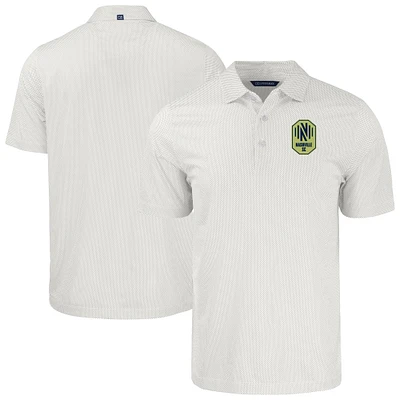 Men's Cutter & Buck White Nashville SC Big Tall Pike Eco Symmetry Print Stretch Recycled Polo