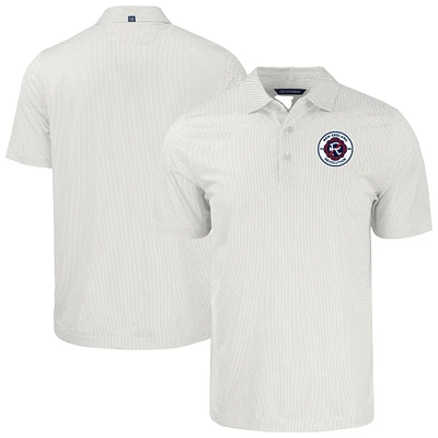 Men's Cutter & Buck White New England Revolution Big Tall Pike Eco Symmetry Print Stretch Recycled Polo