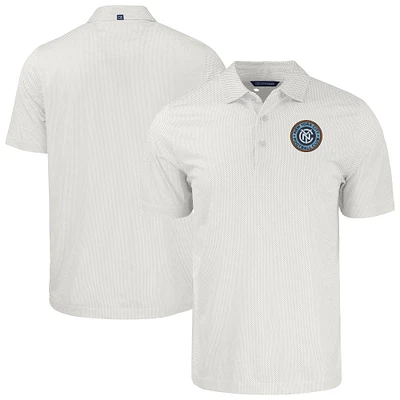 Men's Cutter & Buck White New York City FC Big Tall Pike Eco Symmetry Print Stretch Recycled Polo