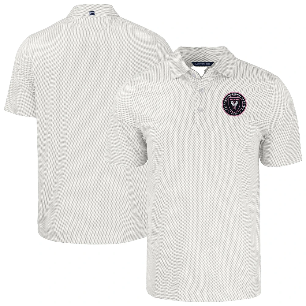 Men's Cutter & Buck White Inter Miami CF Big Tall Pike Eco Symmetry Print Stretch Recycled Polo