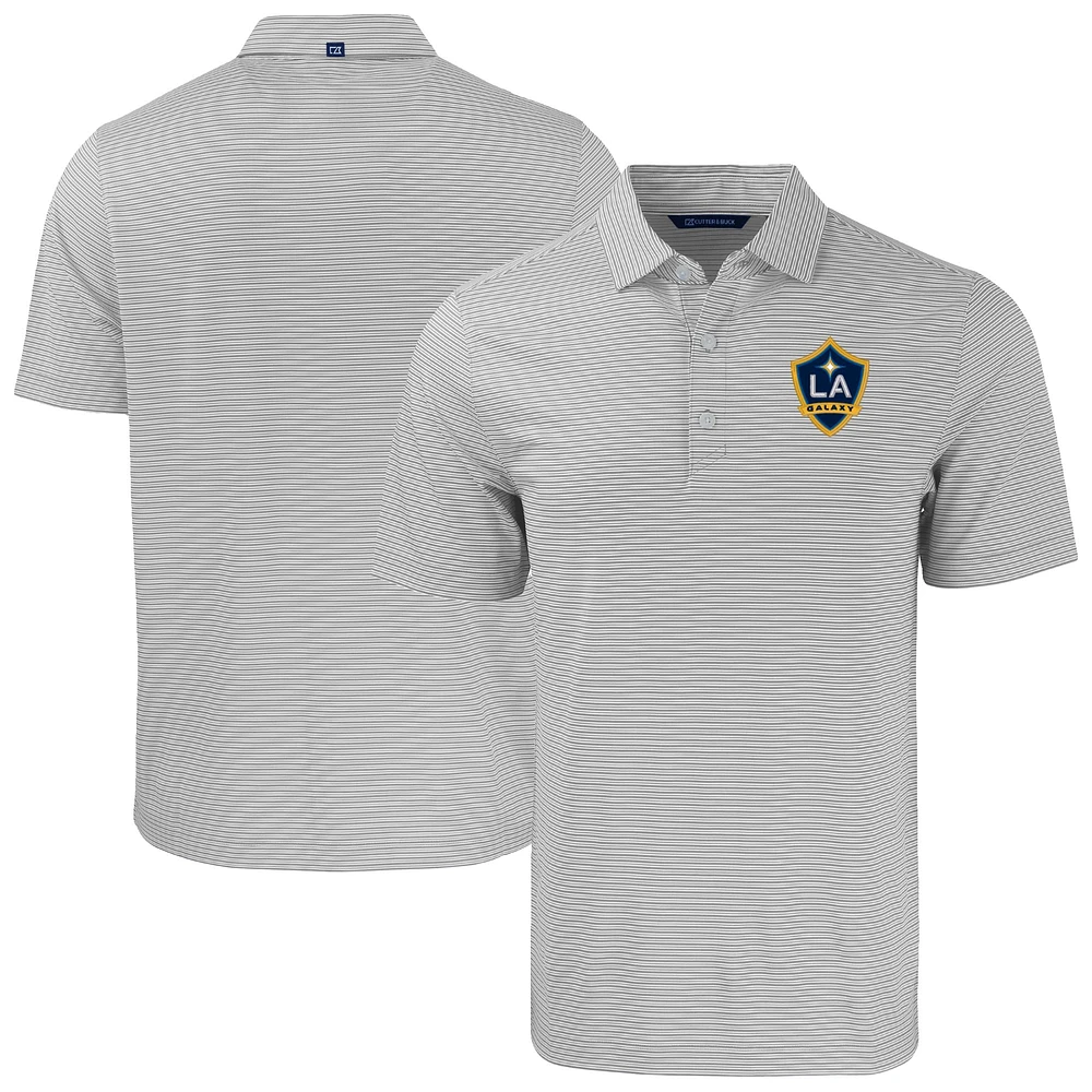 Men's Cutter & Buck Gray LA Galaxy Big Tall Forge Eco Double Stripe Stretch Recycled Polo