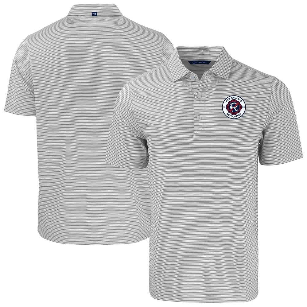 Men's Cutter & Buck Gray New England Revolution Big Tall Forge Eco Double Stripe Stretch Recycled Polo