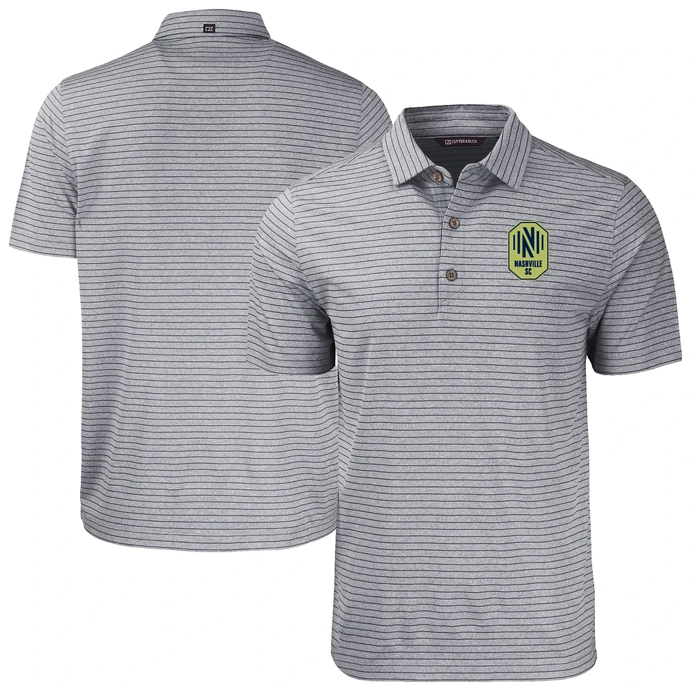 Men's Cutter & Buck Heather Nashville SC Big Tall Forge Eco Stripe Stretch Recycled Polo