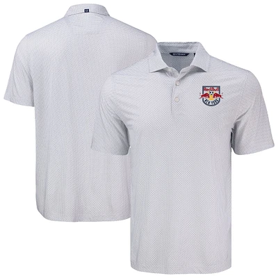 Men's Cutter & Buck Gray New York Red Bulls Big Tall Pike Eco Diamond Dot Print Recycled Polo