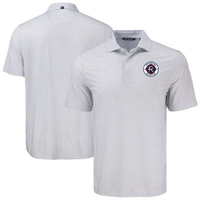 Men's Cutter & Buck Gray New England Revolution Big Tall Pike Eco Diamond Dot Print Recycled Polo