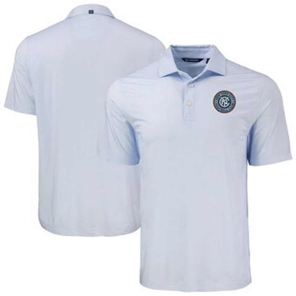 Men's Cutter & Buck Powder Blue New York City FC Big Tall Pike Eco Diamond Dot Print Recycled Polo