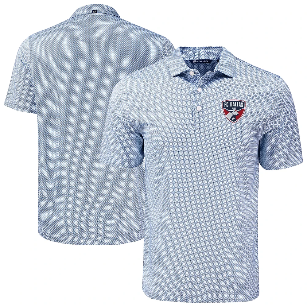 Men's Cutter & Buck Navy FC Dallas Big Tall Pike Eco Diamond Dot Print Recycled Polo