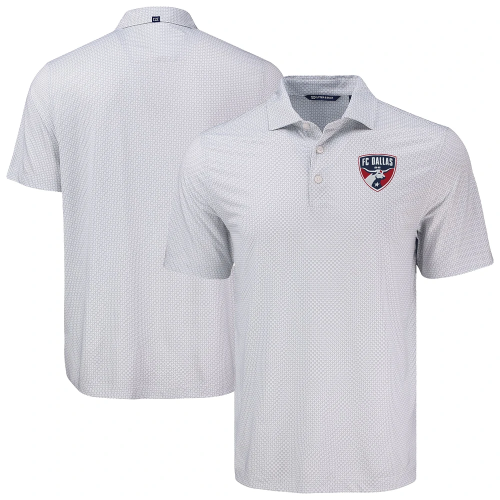 Men's Cutter & Buck Gray FC Dallas Big Tall Pike Eco Diamond Dot Print Recycled Polo