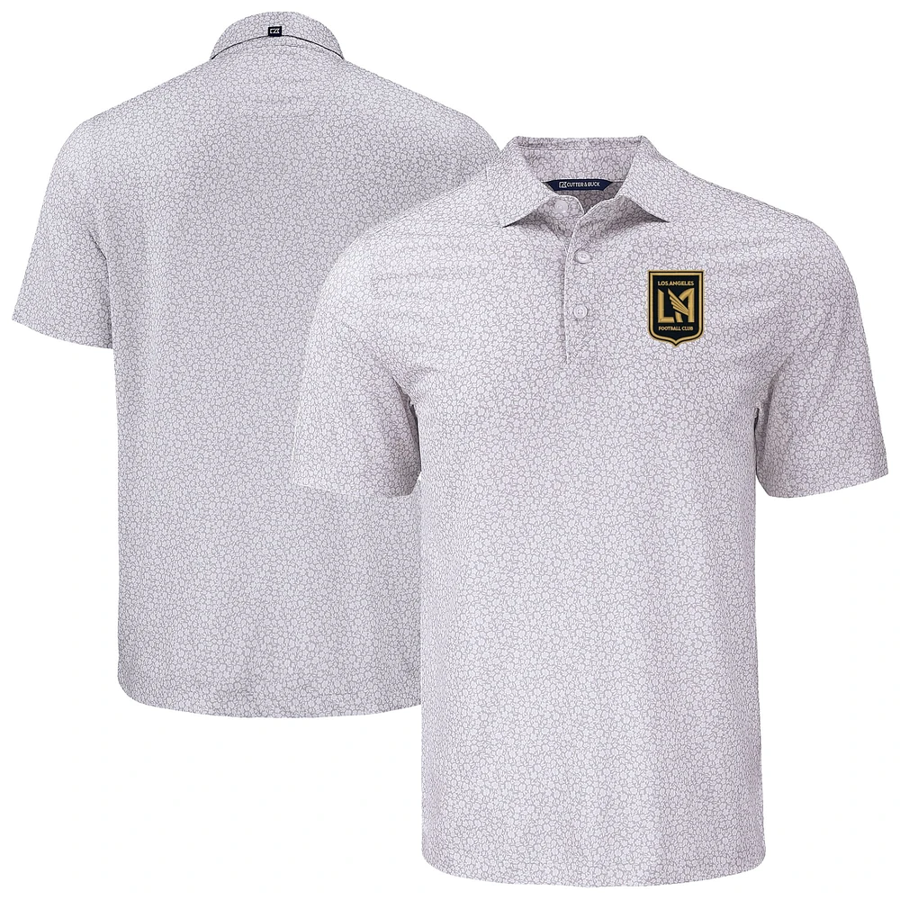 Men's Cutter & Buck Gray LAFC Big Tall Pike Eco Flora Print Recycled Polo