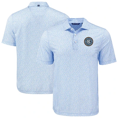 Men's Cutter & Buck Powder Blue New York City FC Big Tall Pike Eco Flora Print Recycled Polo