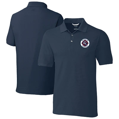 Men's Cutter & Buck Navy New England Revolution Big Tall Advantage Eco Tri-Blend Pique Polo