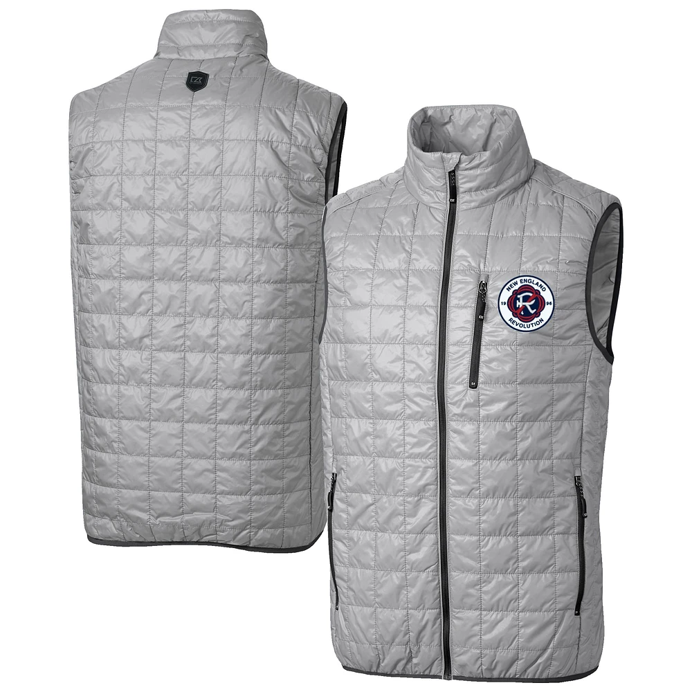 Men's Cutter & Buck New England Revolution Big Tall Rainier PrimaLoft Eco Insulated Full-Zip Puffer Vest
