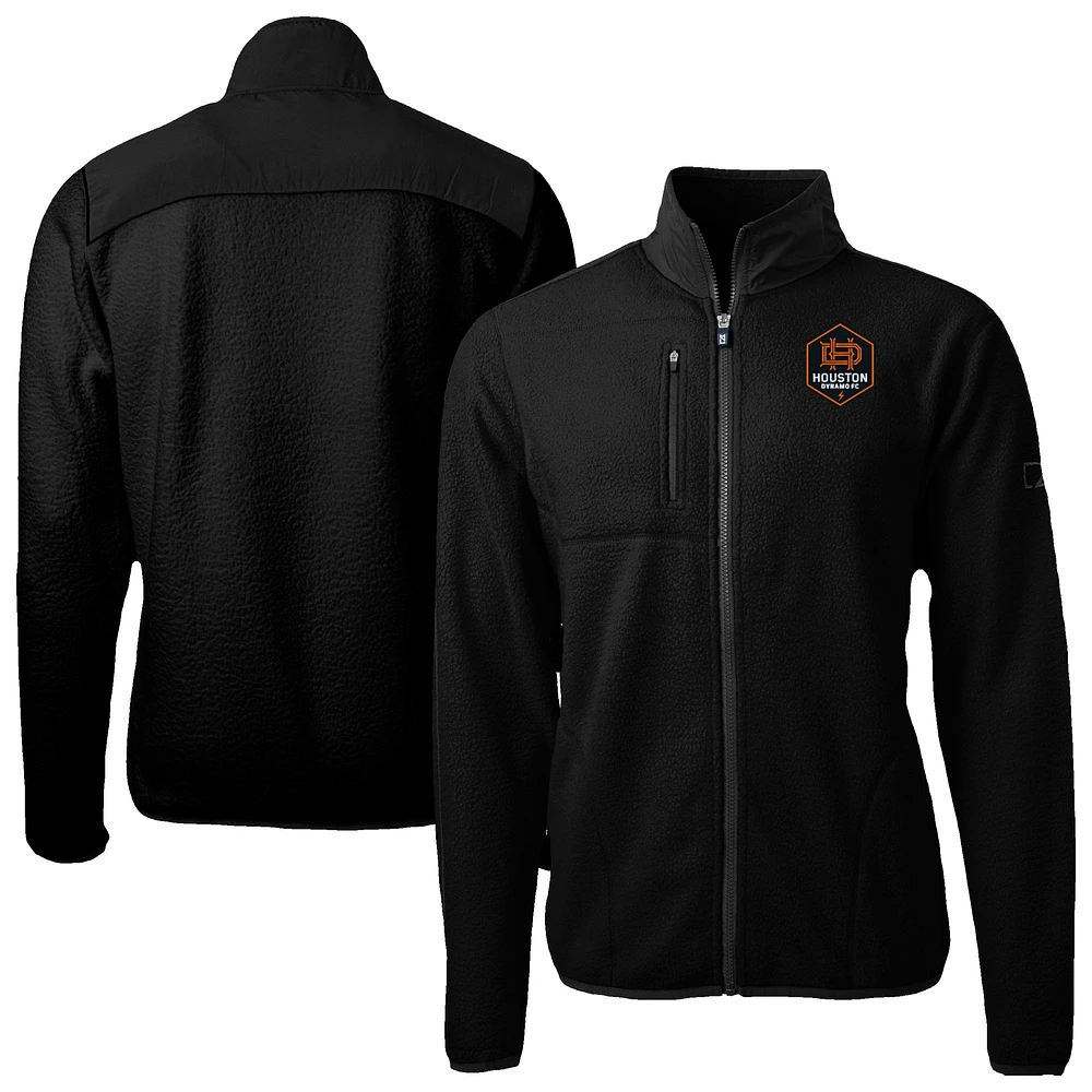 Men's Cutter & Buck Black Houston Dynamo FC Big Tall Cascade Eco Sherpa Fleece Full-Zip Jacket