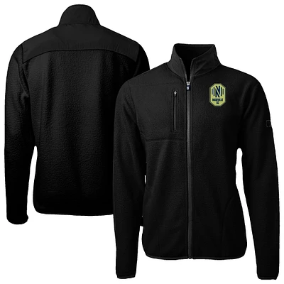 Men's Cutter & Buck Black Nashville SC Big Tall Cascade Eco Sherpa Fleece Full-Zip Jacket