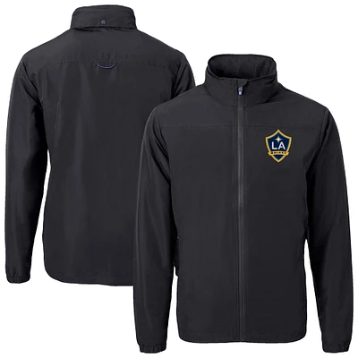 Men's Cutter & Buck LA Galaxy Big Tall Charter Eco Knit Recycled Full-Zip Hoodie Jacket