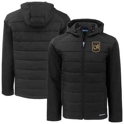 Men's Cutter & Buck LAFC Big Tall Evoke Hybrid Eco Softshell Recycled Full-Zip Hoodie Jacket