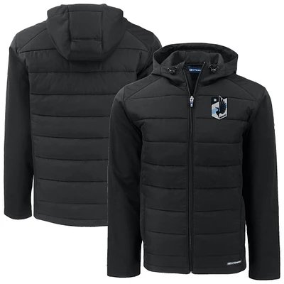 Men's Cutter & Buck Minnesota United FC Big Tall Evoke Hybrid Eco Softshell Recycled Full-Zip Hoodie Jacket