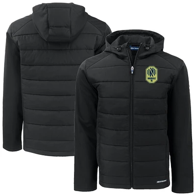 Men's Cutter & Buck Nashville SC Big Tall Evoke Hybrid Eco Softshell Recycled Full-Zip Hoodie Jacket