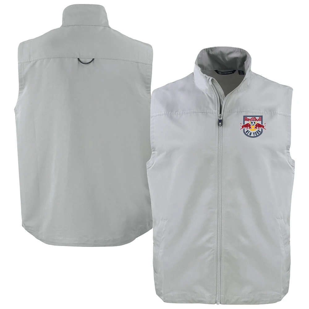 Men's Cutter & Buck Gray New York Red Bulls Big Tall Charter Eco Recycled Full-Zip Vest