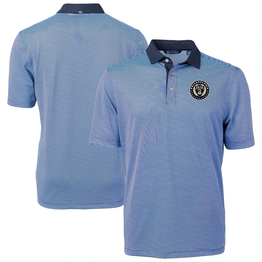 Men's Cutter & Buck Powder Blue Philadelphia Union Virtue Eco Pique Micro Stripe Recycled Polo