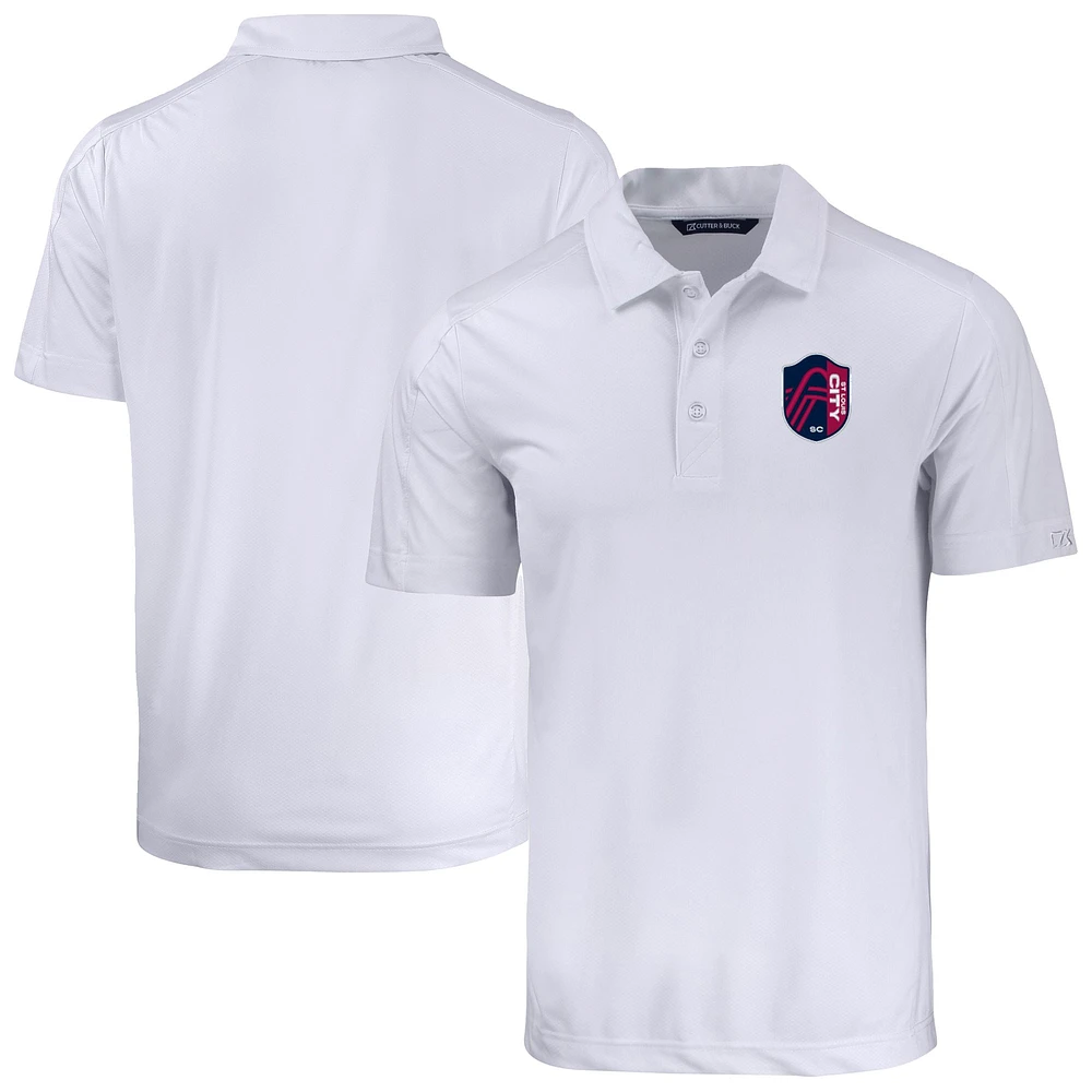 Men's Cutter & Buck White St. Louis City SC Big Tall Prospect Eco Textured Stretch Recycled Polo