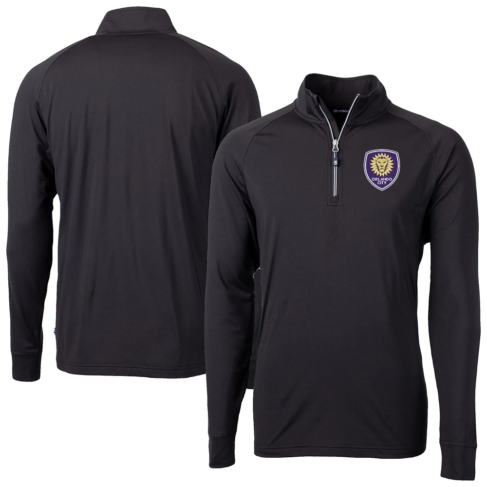 Men's Cutter & Buck Orlando City SC Big Tall Adapt Eco Knit Stretch Recycled Quarter-Zip Pullover