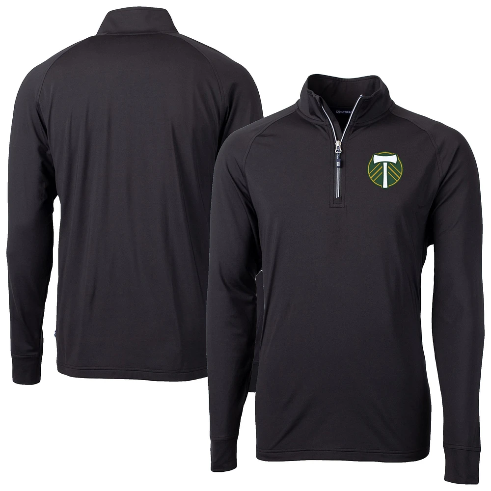 Men's Cutter & Buck Portland Timbers Big Tall Adapt Eco Knit Stretch Recycled Quarter-Zip Pullover