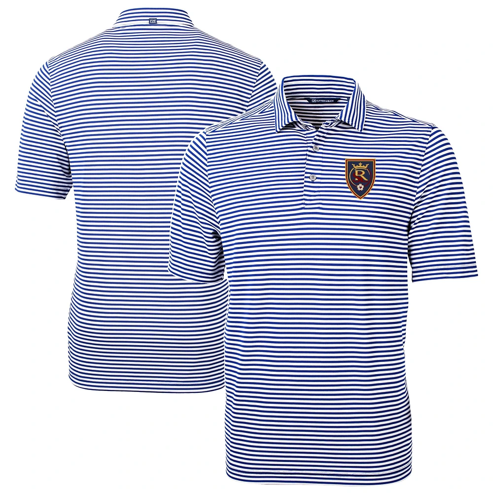 Men's Cutter & Buck Real Salt Lake Big Tall Virtue Eco Pique Stripe Recycled Polo