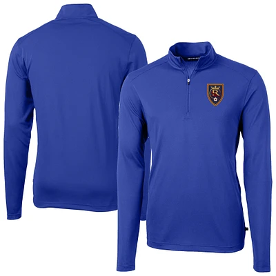 Men's Cutter & Buck Real Salt Lake Big Tall Virtue Eco Pique Recycled Quarter-Zip Top