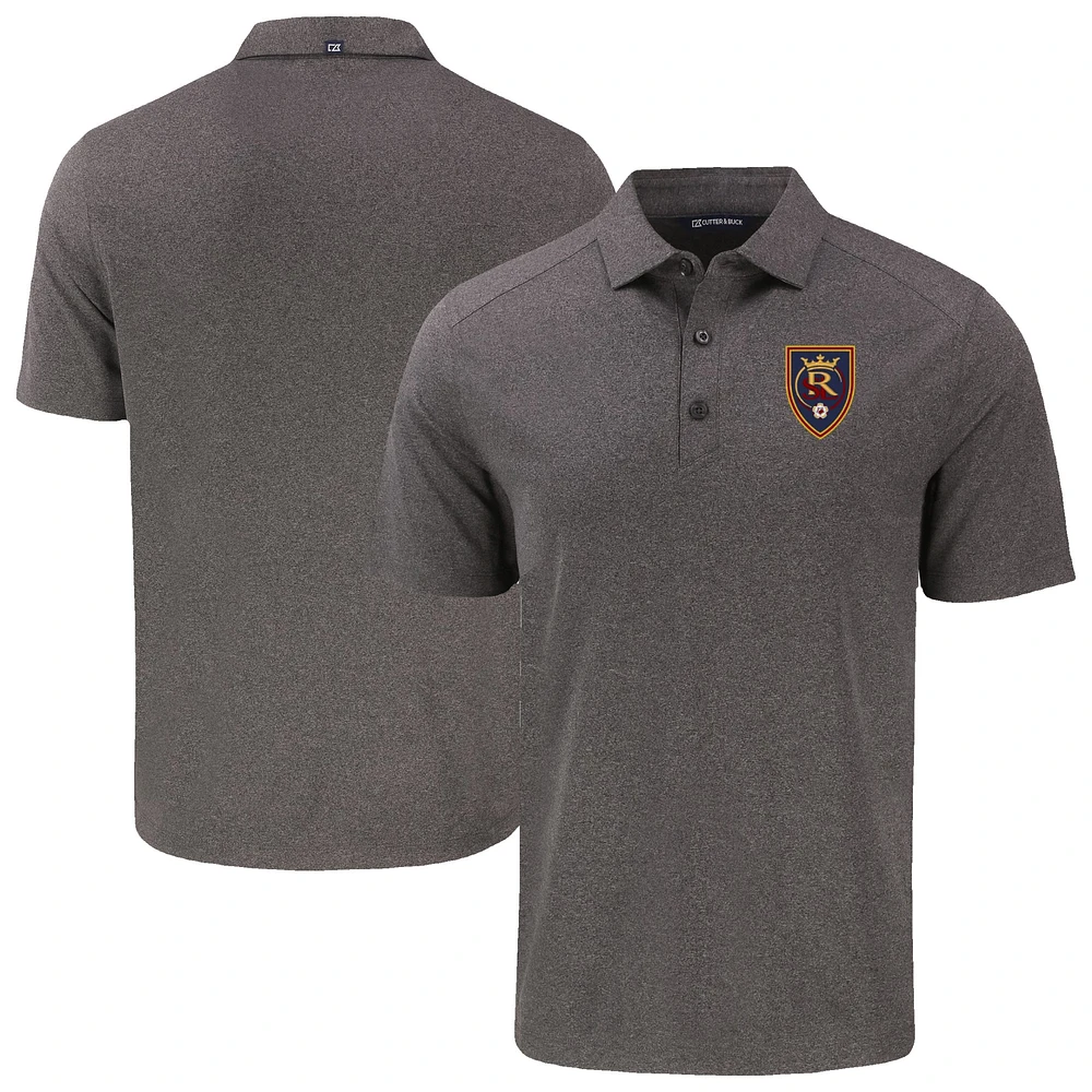 Men's Cutter & Buck Heather Black Real Salt Lake Big Tall Forge Eco Stretch Recycled Polo