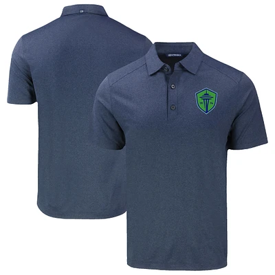 Men's Cutter & Buck Heather Navy Seattle Sounders FC Big Tall Forge Eco Stretch Recycled Polo