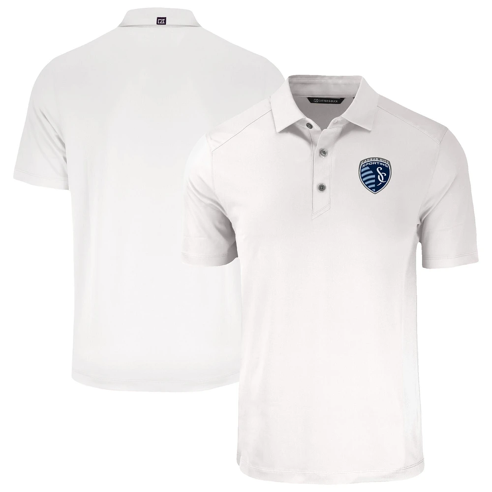 Men's Cutter & Buck White Sporting Kansas City Big Tall Forge Eco Stretch Recycled Polo