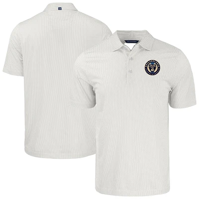Men's Cutter & Buck White Philadelphia Union Big Tall Pike Eco Symmetry Print Stretch Recycled Polo