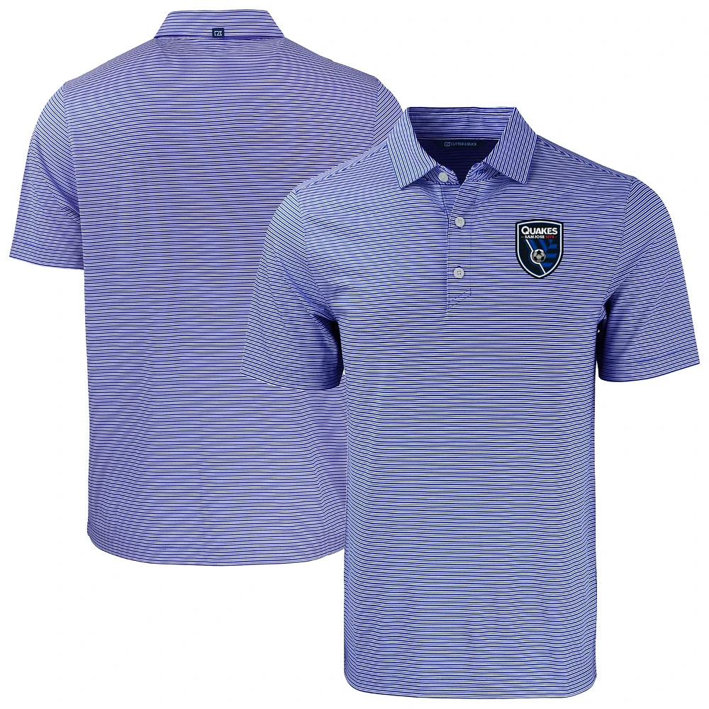 Men's Cutter & Buck San Jose Earthquakes Big Tall Forge Eco Double Stripe Stretch Recycled Polo