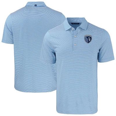 Men's Cutter & Buck Sky Blue Sporting Kansas City Big Tall Forge Eco Double Stripe Stretch Recycled Polo