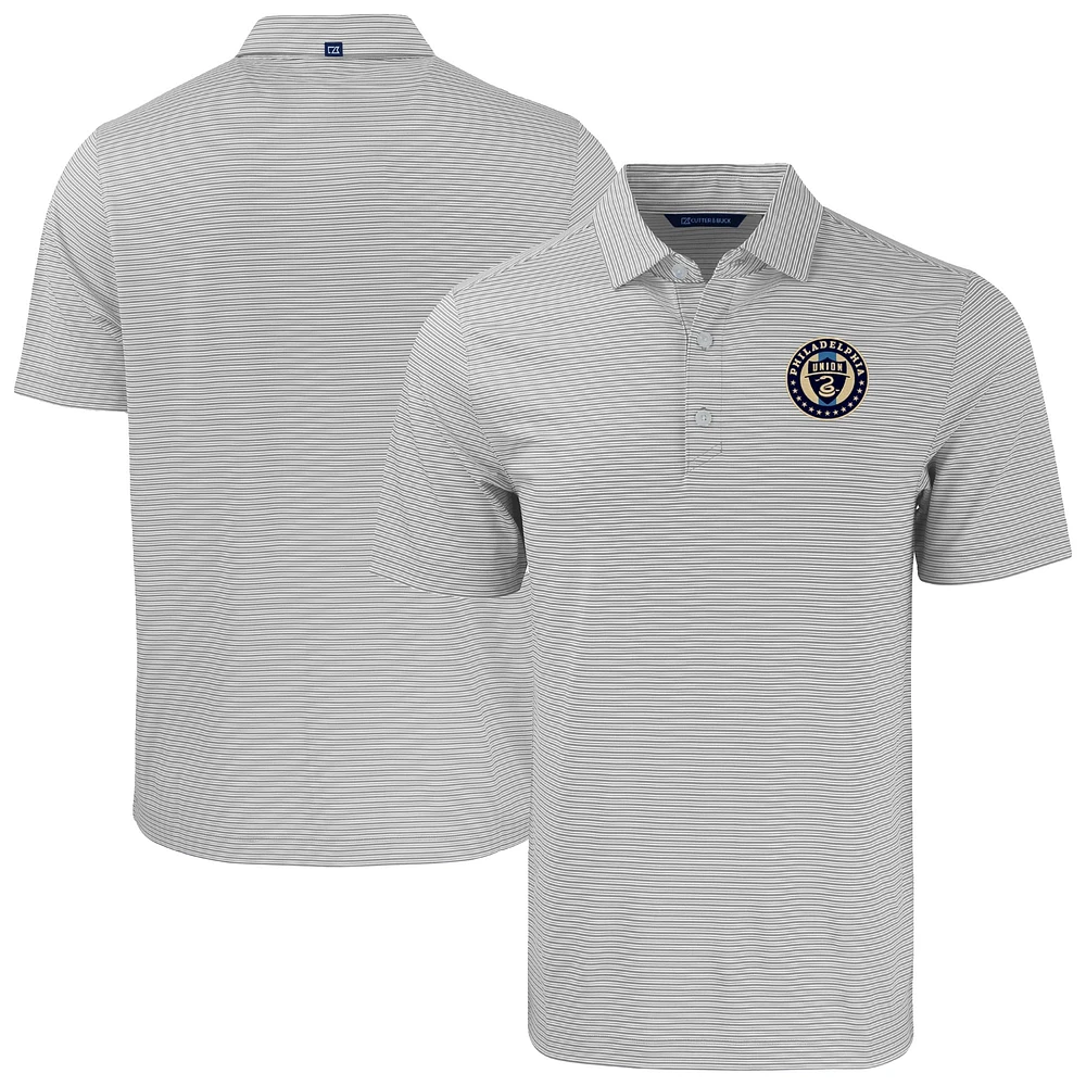 Men's Cutter & Buck Gray Philadelphia Union Big Tall Forge Eco Double Stripe Stretch Recycled Polo