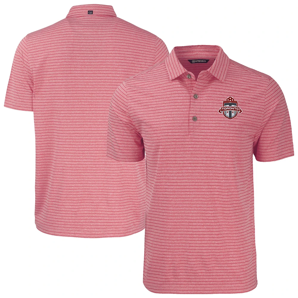Men's Cutter & Buck Heather Toronto FC Big Tall Forge Eco Stripe Stretch Recycled Polo