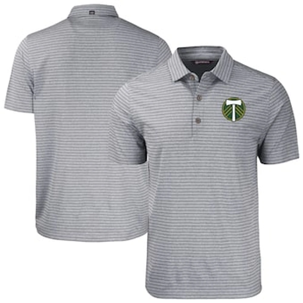 Men's Cutter & Buck Heather Portland Timbers Big Tall Forge Eco Stripe Stretch Recycled Polo
